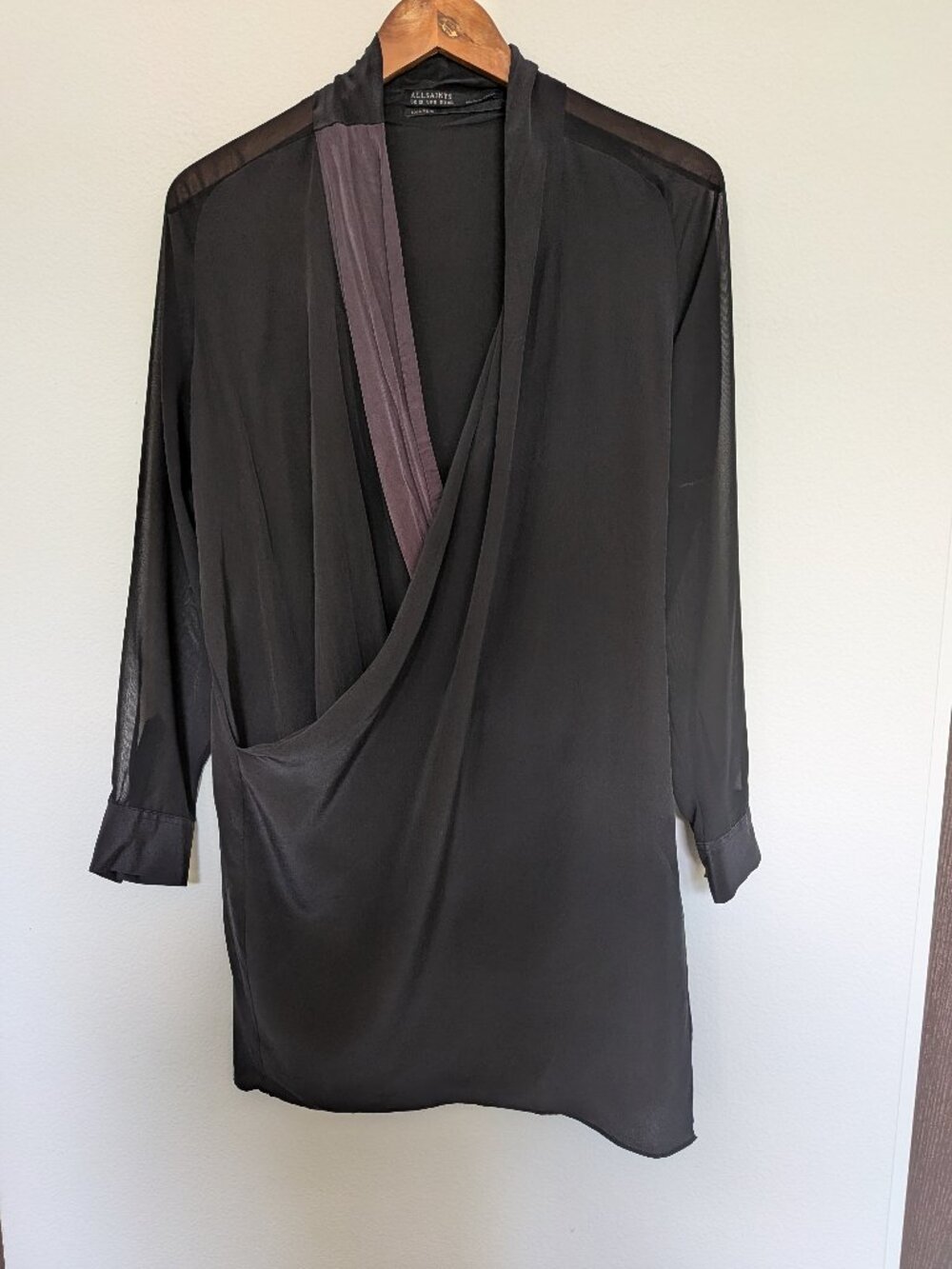 ALLSAINTS LUCAS SHIRT DRESS 100% Silk Dress size 8